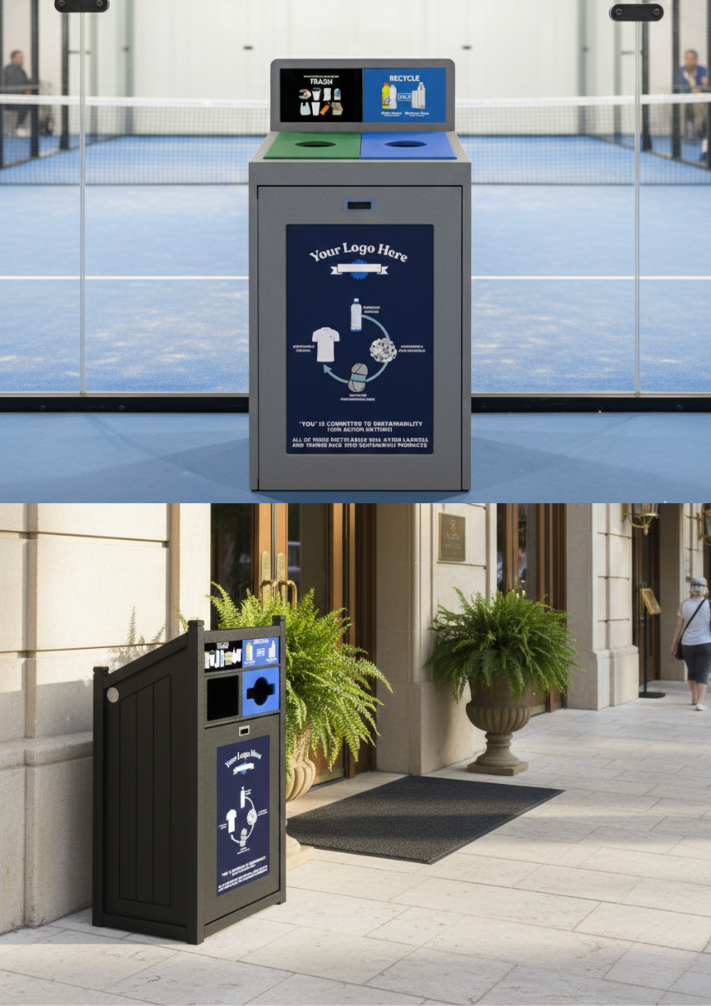 Indoor & Outdoor Multi-Stream Recycling Bins